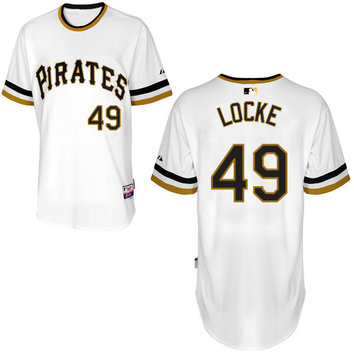 Jeff Locke #49 MLB Jersey-Pittsburgh Pirates Men's Authentic Alternate White Cool Base Baseball Jersey